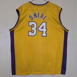 Vtg Shaquille O'Neal Lakers Champion Jersey Size XL #34 Laker Girls Signed Shaq